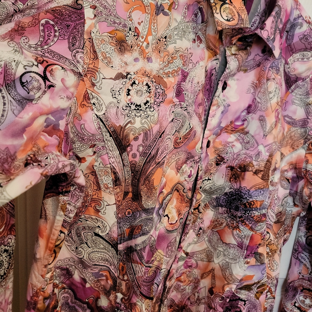 Barabas Multi Color Paisley / Mandala Print Shirt Size XL - Picture 6 of 9